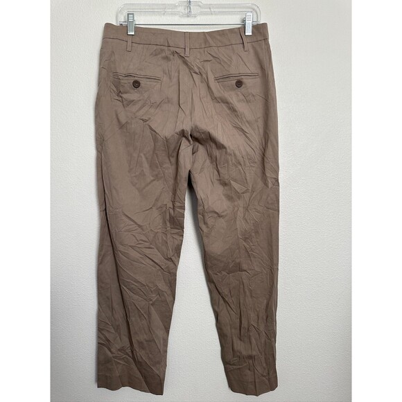 Brunello Cucinelli Controllo V Brown Straight Leg Dress Pants Cotton Women's 8 - Picture 5 of 9